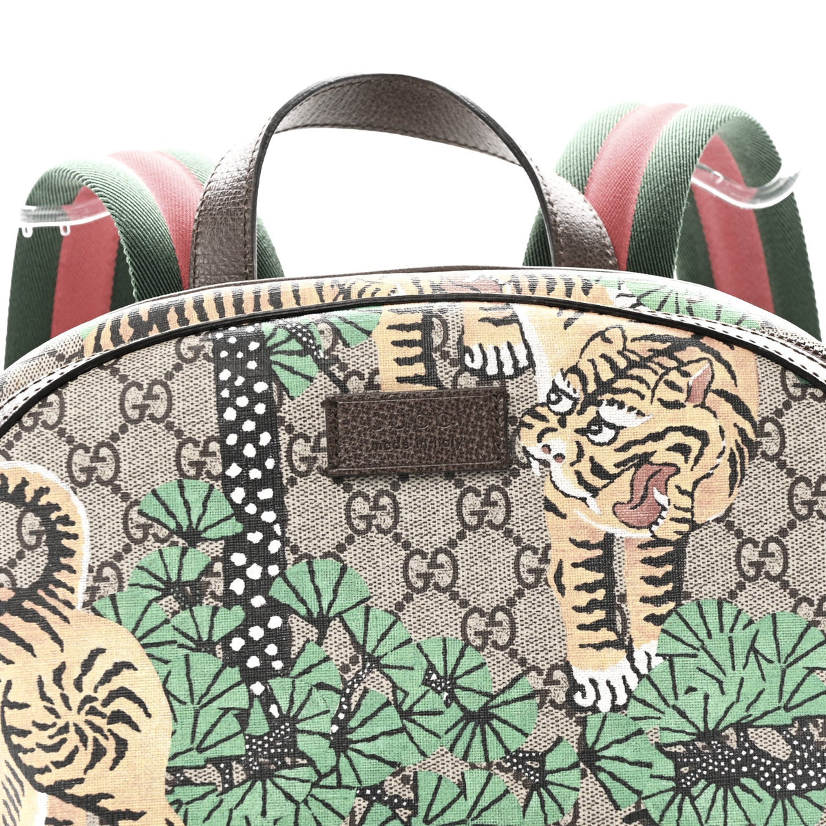 GG Supreme Monogram Bengal Web Day Backpack Beige Yard
