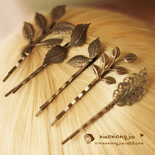 Vintage Leaf Hair Clips Retro Forest Style Hair Accessories
