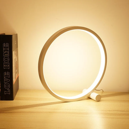 25Cm Led Table Lamp Bedroom Circular Desk Lamps For Living Room Black/White Dimmable Bedside Lamp Round Night Light Decoration