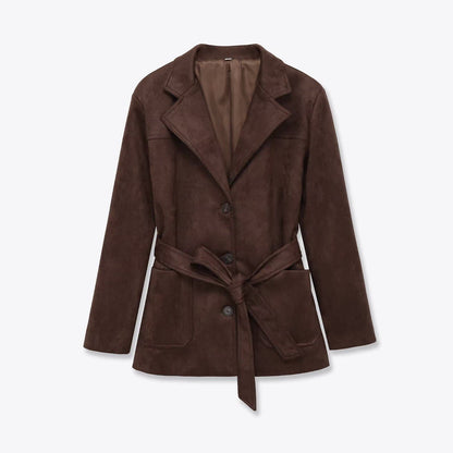 Fashion Suede Texture Jacket Coat