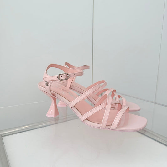 Chanel Cruise 26 Sandal 70mm Pink Lambskin 597354