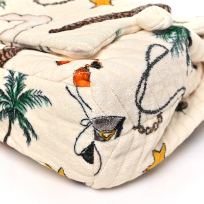 Terrycloth Summer Print Matelasse Backpack Poudre White Multicolor