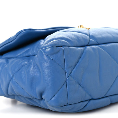 Lambskin Quilted Large Chanel 19 Flap Blue