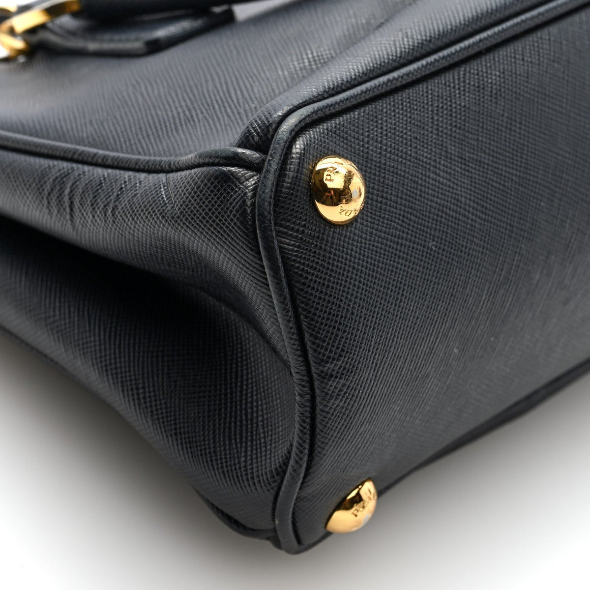 Saffiano Micro Galleria Double Zip Tote Black