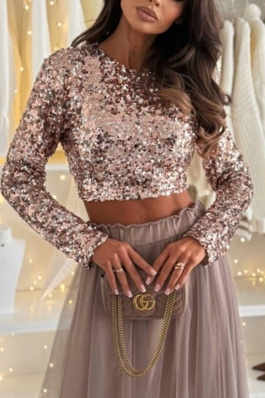 GLIMMER gold\u0026silver sequin blouse