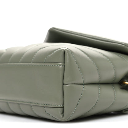 Calfskin Y Quilted Monogram Toy Loulou Crossbody Bag Light Sage