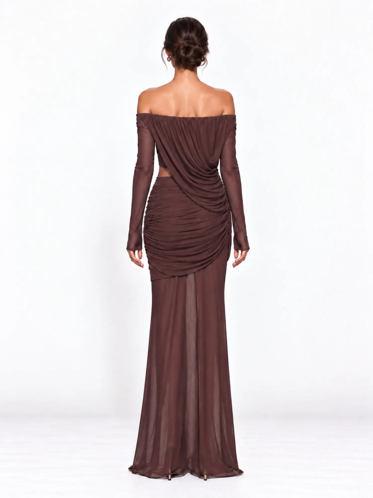 Rosalinda Off-Shoulder Pleated Maxi Dress