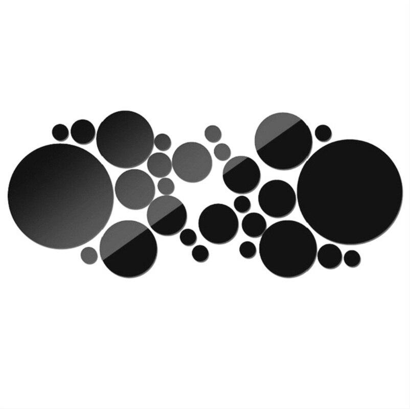 26/24Pcs 3D Mirror Wall Sticker Round Mirror Diy Tv Background Room Stickers Wall Decor Bedroom Bathroom Home Decoration Mirror