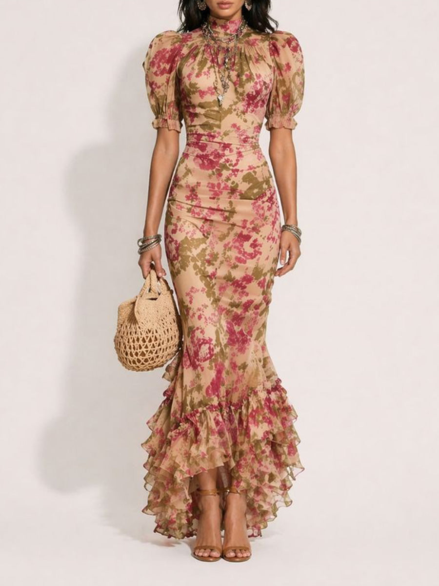 Aurelia Multi-layered Chiffon Maxi Dress