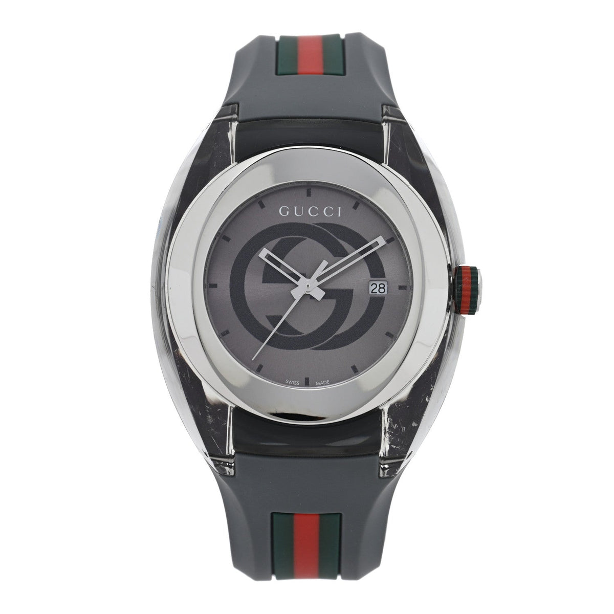 Stainless Steel Rubber 46mm Sync Web Quartz Watch Grey