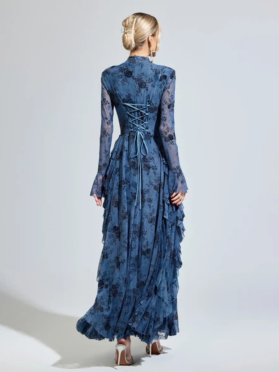 Aurelia Printed Mesh Maxi Dress