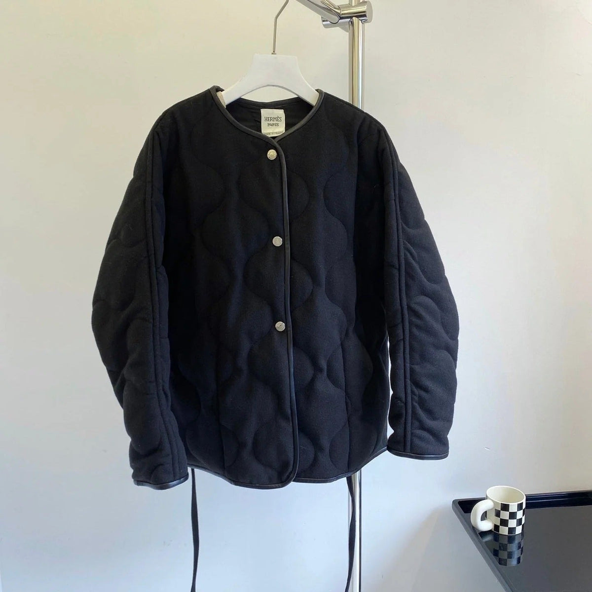 HERMES 25S REVERSIBLE SHORT COTTON COAT 129