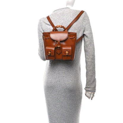 Calfskin Bamboo Backpack Brown