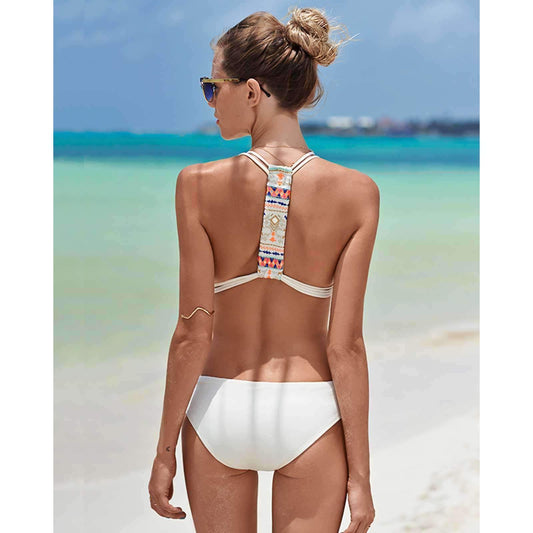 Siamese Solid Color Sexy Bikini Sling Backless Swimsuit