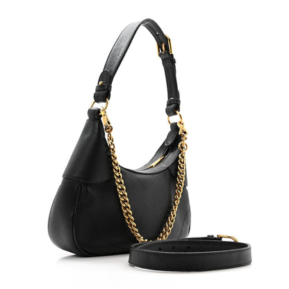 Goatskin Small Aphrodite Shoulder Bag Black