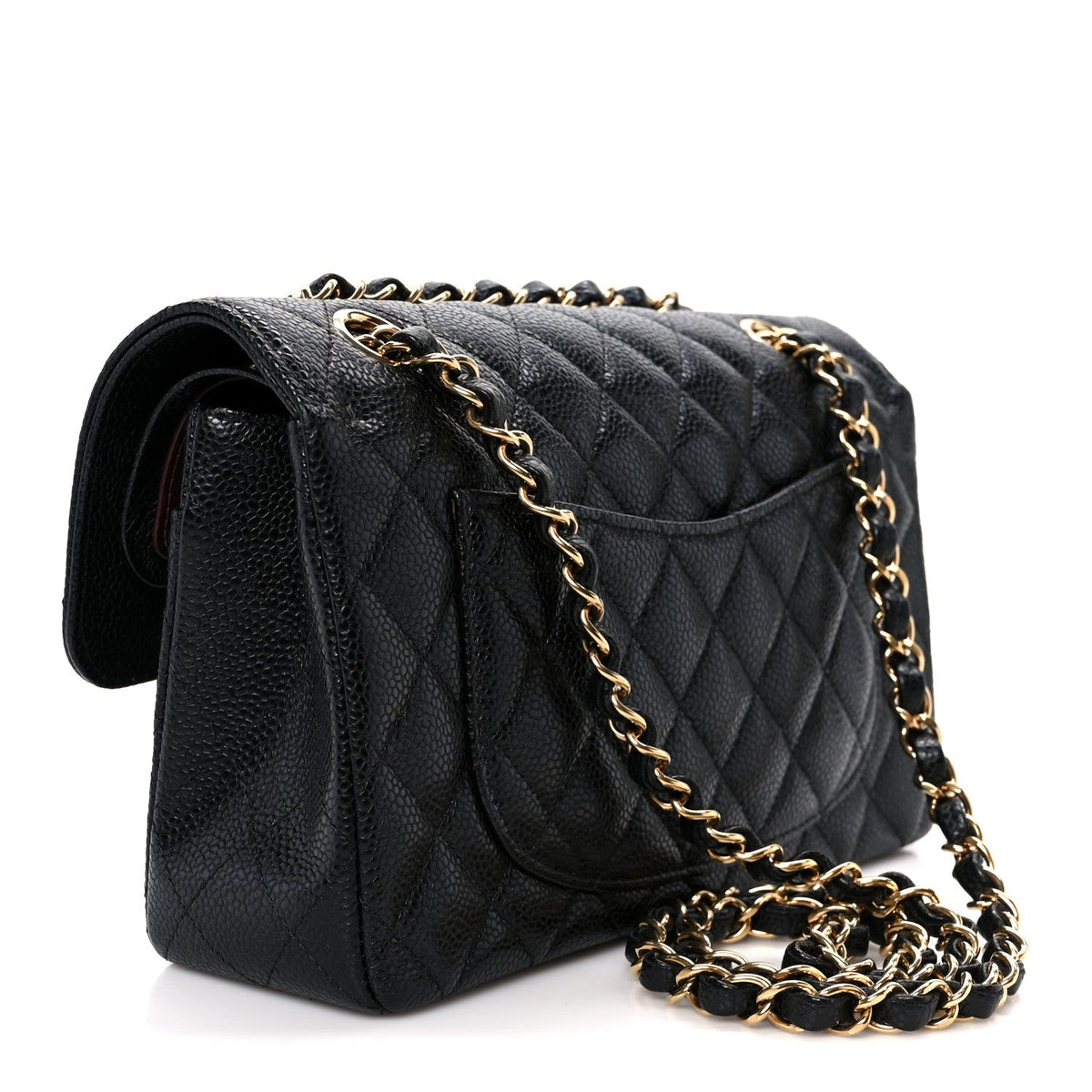 Caviar Quilted Small Double Flap Black