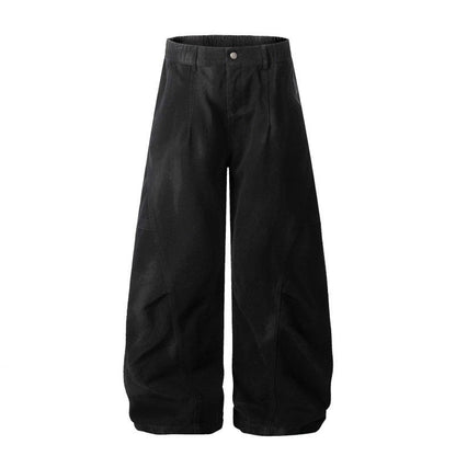 Distressed Tie-Dye Cargo Pants Wide Straight Longline Unisex Design