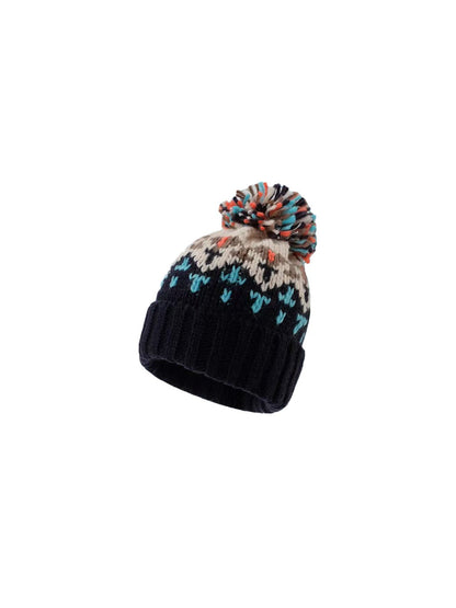 Haila - Winter Knitted Beanie with Colorful Pompom