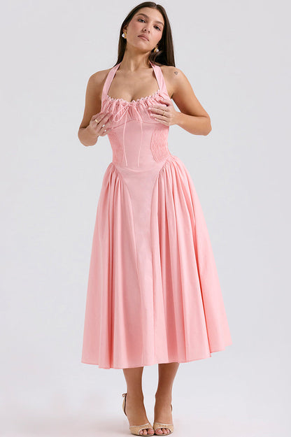 Adabella Cotton Halter Midi Sundress