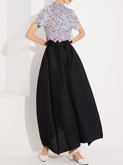 Loose Wide Leg  Pleated Casual Pants Bottoms