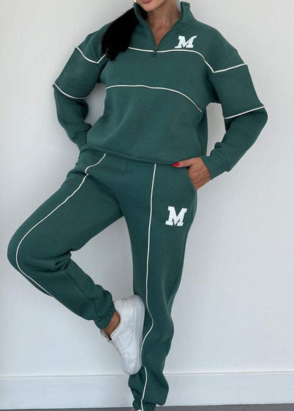 Tracksuit Set Soft Breathable Fabric Sporty Style