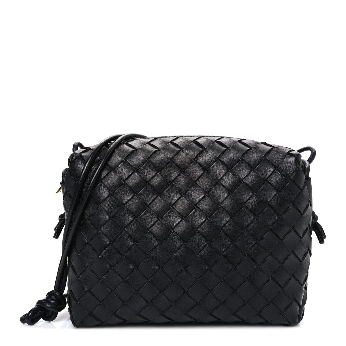 Nappa Intrecciato Small Loop Camera Bag Black