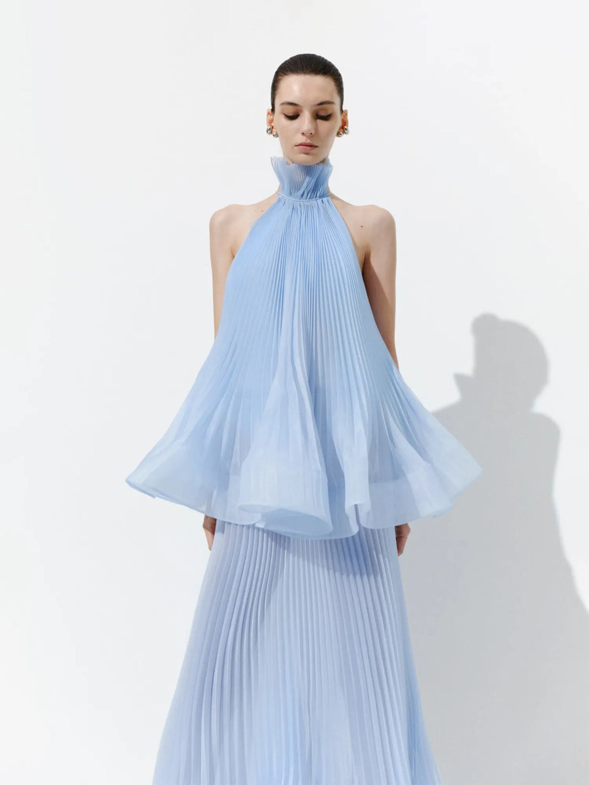 Autumn Sleeveless Pleated Maxi Dress