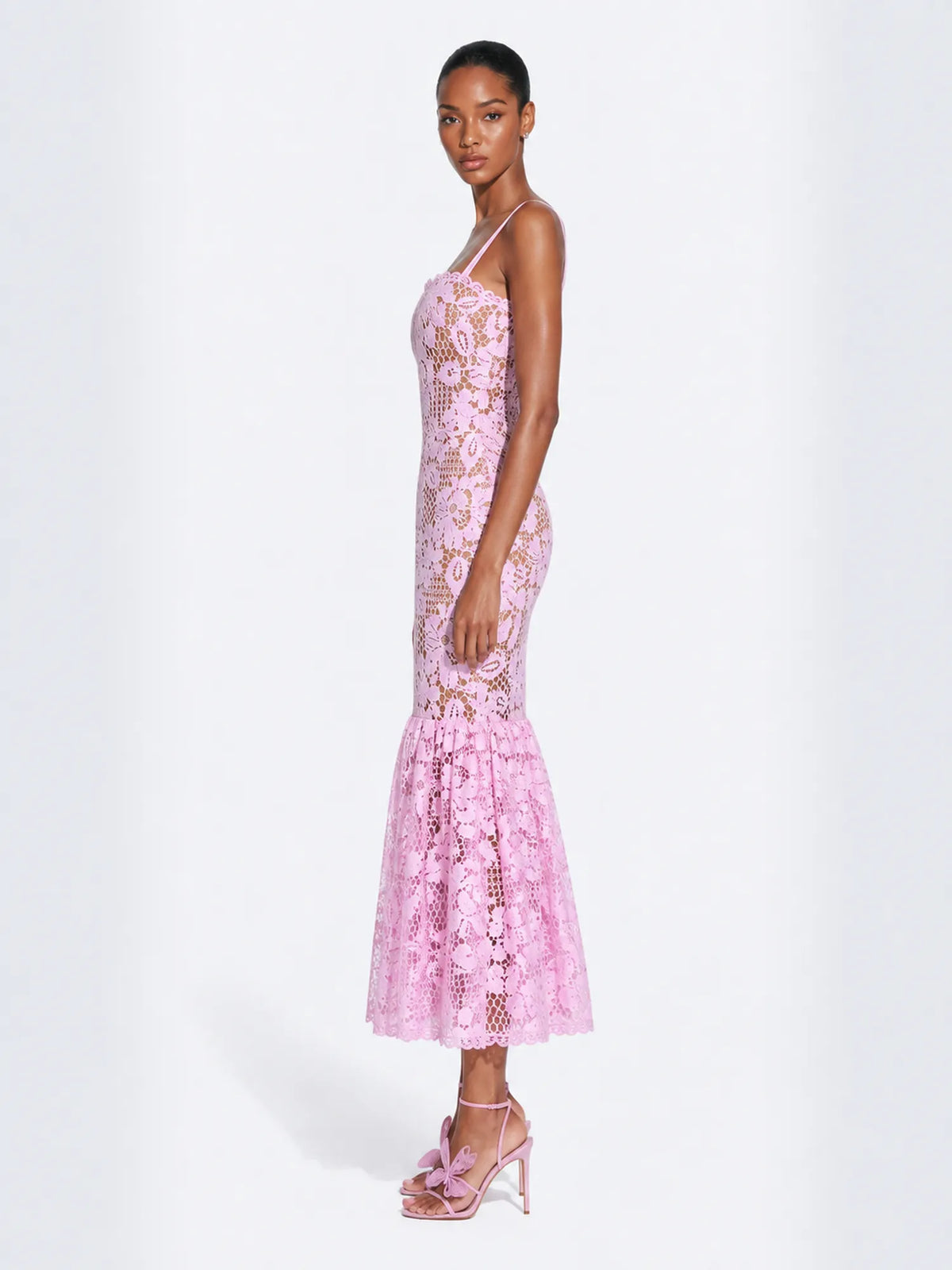 Julia Lace Cut-Out Camisole Midi Dress