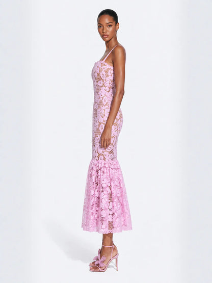 Julia Lace Cut-Out Camisole Midi Dress