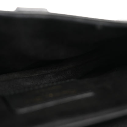 Grained Calfskin Mini Saddle Bag Black