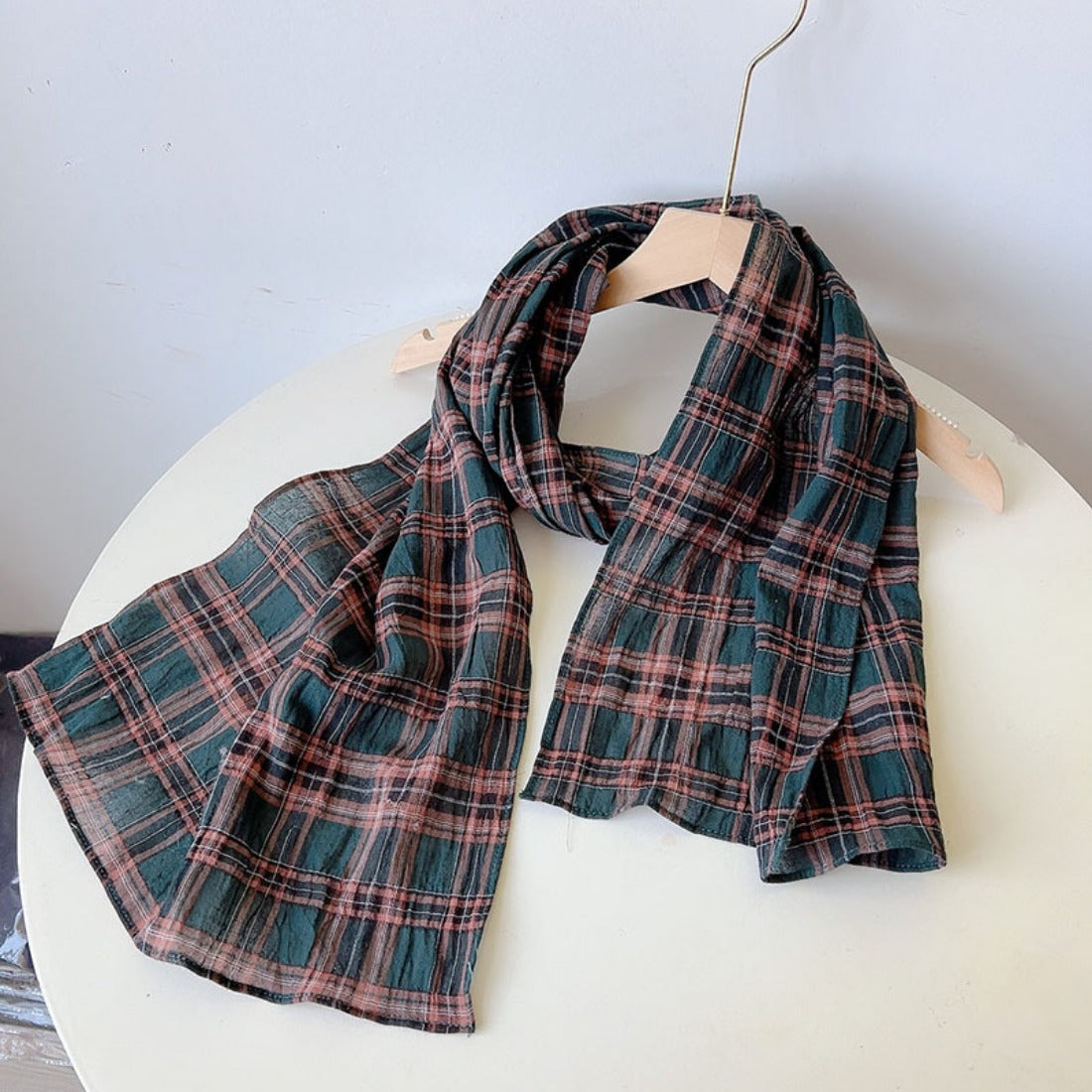 Scarvii - Vintage Plaid Striped Scarf