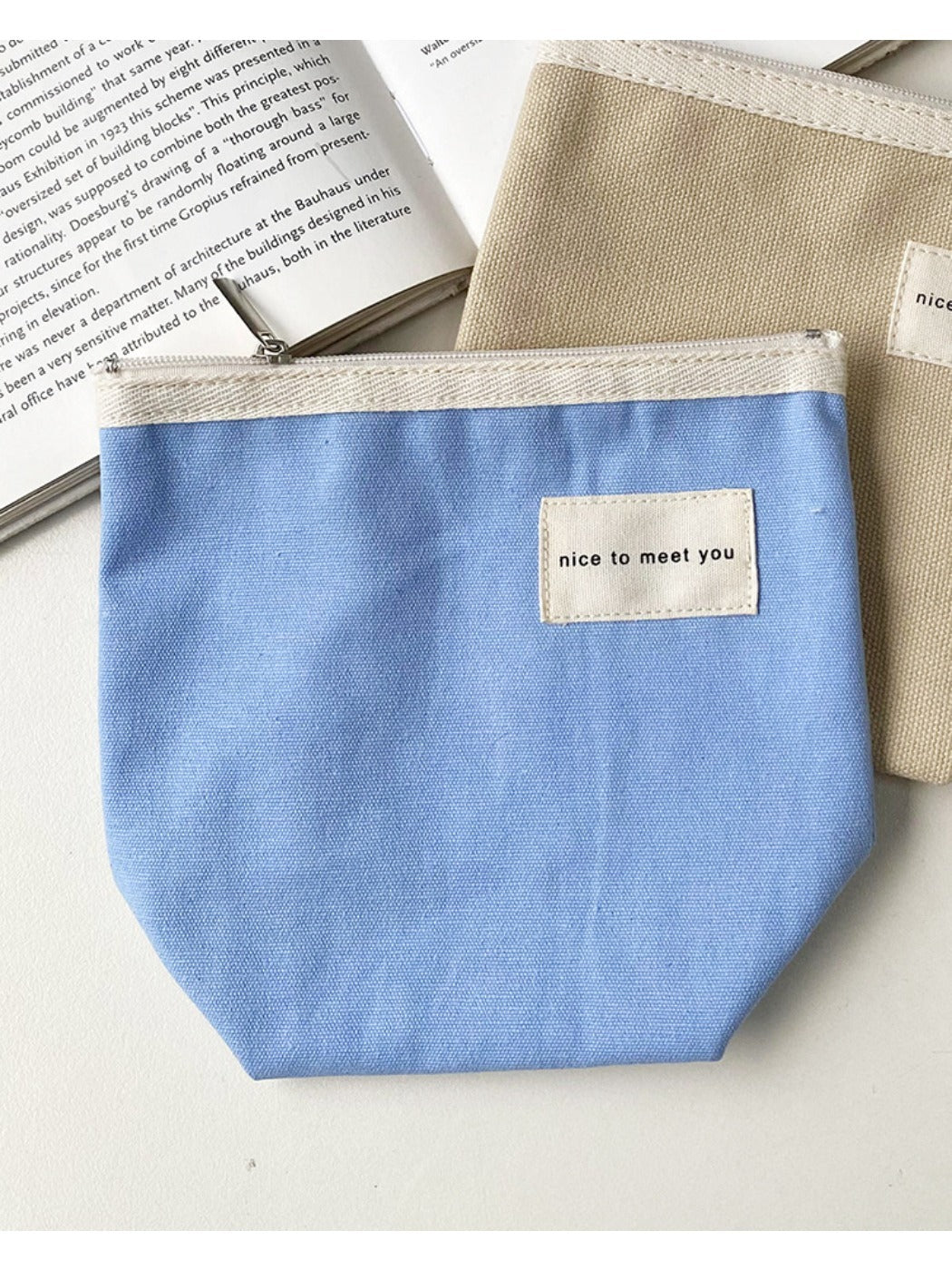 Cosbai - Minimalist Small Canvas Cardholder Pouch &amp; Coin Purse