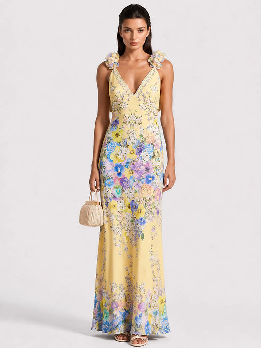 Danika Floral V-neck Maxi Dress