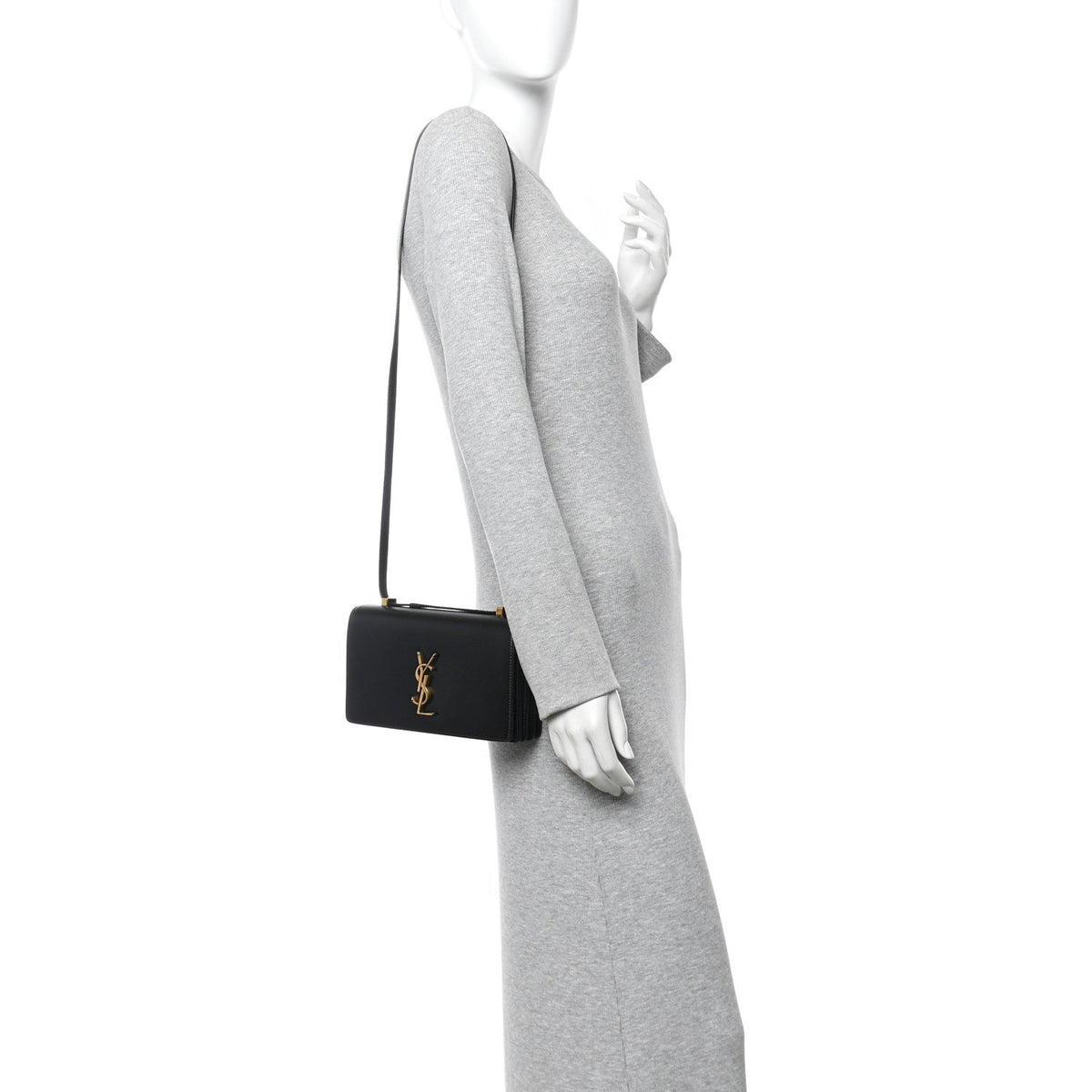 Calfskin Monogram Small Dylan Shoulder Bag Black
