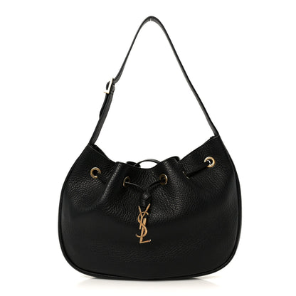 Grained Deerskin Paris VII Small Flat Hobo Black
