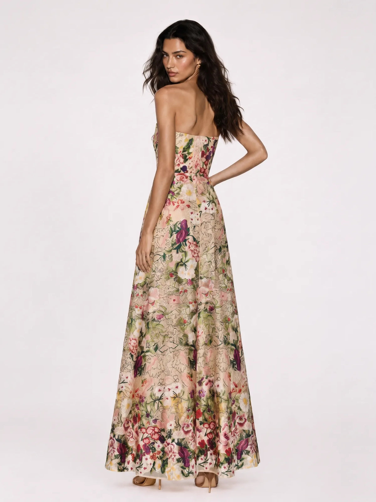 Alessandra Floral Strapless Maxi Dress