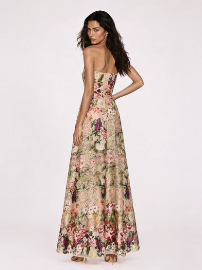 Alessandra Floral Strapless Maxi Dress