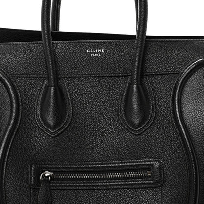 Drummed Calfskin Mini Luggage Black