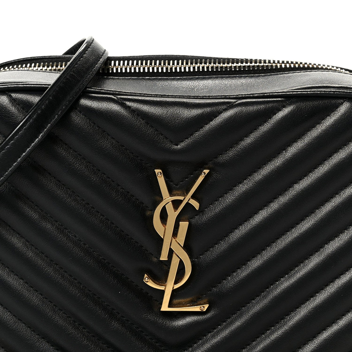 Calfskin Matelasse Monogram Lou Camera Bag Black