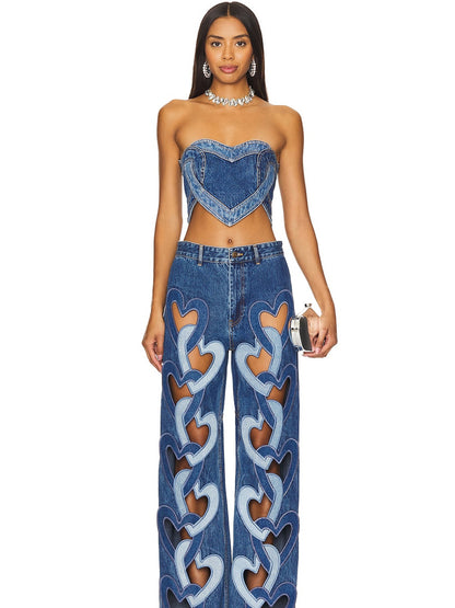 Arabelle High-Waisted Heart-Shaped Cutout Jeans
