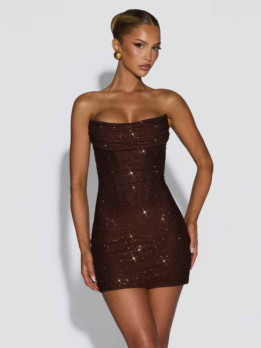 Yvonne Strapless Sequined Mini Dress