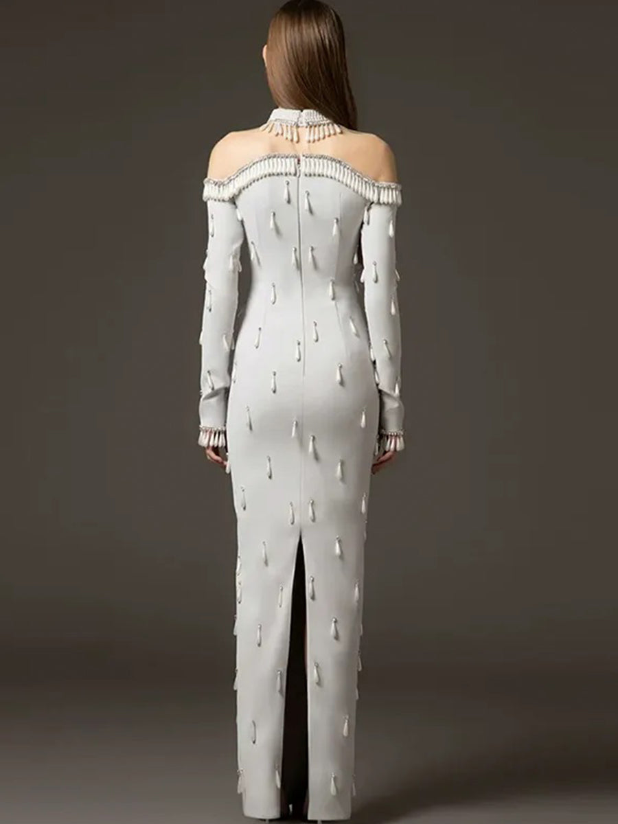 Beatrice Maxi Dress In Sliver