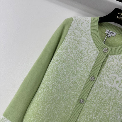 Chanel 2025 Knitted Cardigan Green Wool 329296