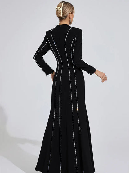 Roselyn Diamond Maxi Dress In Black