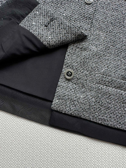 CC Vest & Line Skirt Set Grey Wool-Blend Tweed 352979