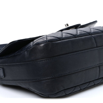 Lambskin Quilted Messenger Bag Dark Navy