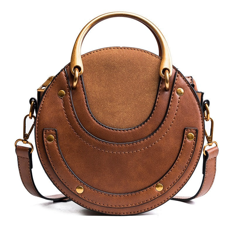 One Shoulder Crossbody Frosted Round Bag