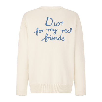 CD Pocket Cardigan White Cotton