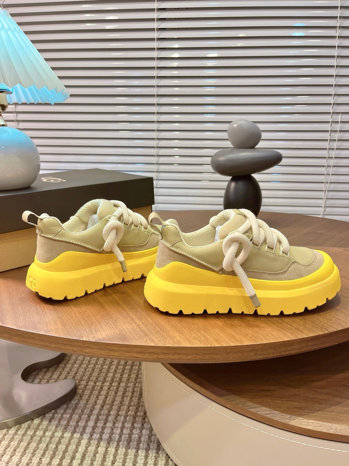 UGG Heritage Utility Sneakers Yellow Khahi Suede Cowhide