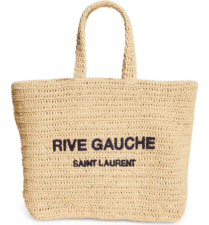 SAINT LAURENT Rive Gauche Logo Crochet Tote